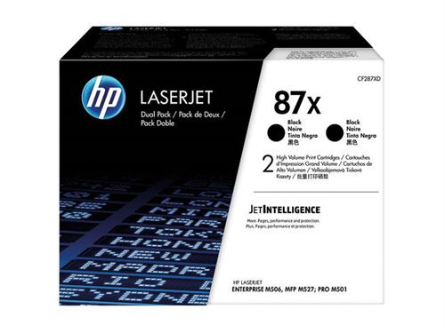 hp inc. toner cartridge 87x black dual pack noir