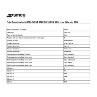 Smeg Classica PV375CN - Table de cuisson au gaz - 5 plaques de cuisson - Niche - largeur : 56 cm - profondeur : 48.2 cm - noir - avec bord droit - noir