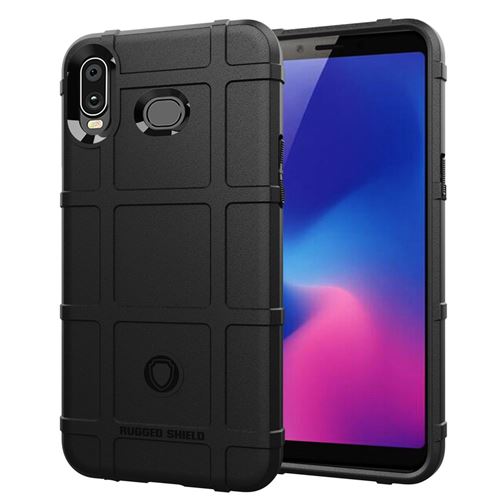 Coque en TPU grille carrée anti-chocs souple noir pour votre Samsung Galaxy A6s