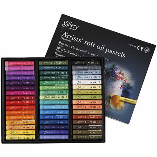 Creotime Galerie pastel à l'huile multicolore 7 cm 48 pièces