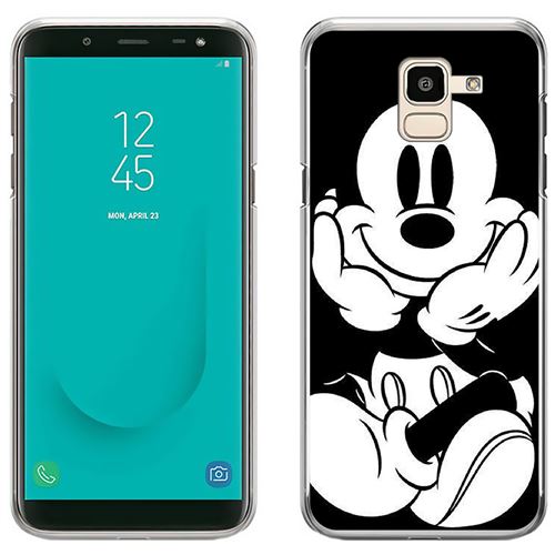 Coque pour Samsung Galaxy J6 -  Mickey Noir Et Blanc