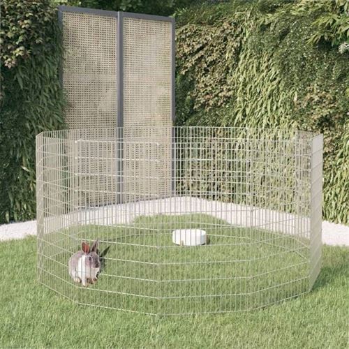 Meilleurs prix pour vidaXL Cage à lapin 12 panneaux 54x100 cm Fer galvanisé
