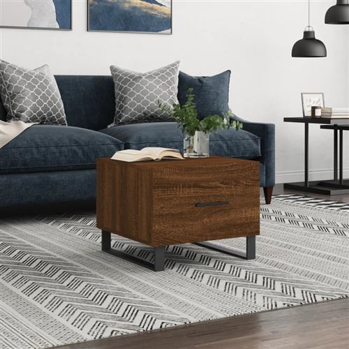 Vidaxl Marron Table Basse 50X50x40 Cm Chêne - Image 3