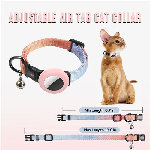 Airtag Apple Air Tag Collier pour chat avec boucle de sécurité et cloche,  collier réfléchissant pour