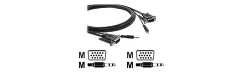 Kramer C-MGMA/MGMA Series C-MGMA/MGMA-10 - Câble VGA - HD-15 (VGA), mini jack stéréo (M) pour HD-15 (VGA), mini jack stéréo (M) - 3 m - moulé