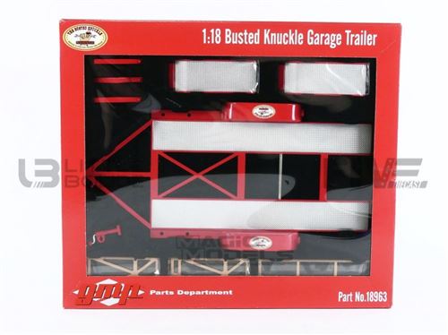 Voiture Miniature de Collection GMP 1-18 - REMORQUE Porte-Voiture - Tandem Car Trailer - Red - 18963 - Metal