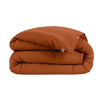 Housse de Couette 140x200cm Flanelle de Coton Coloris Tomette - HEDDA - ALTOBUY - 1