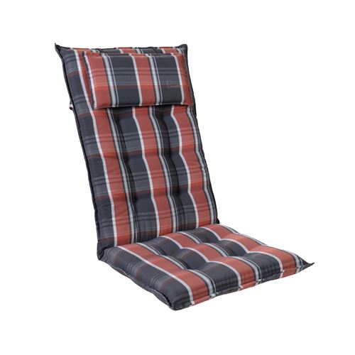 Coussin de chaise de jardin -Blumfeldt Sylt -120 x 50 x9 cm -1 pièce -Noir / Rouge