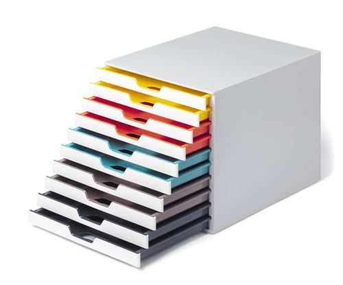 Non Communiqué Durable 763027 Module De Classement Varicolor Mix 10 Tiroirs De H22 Mm Pour Documents A4, Folio, Enveloppes