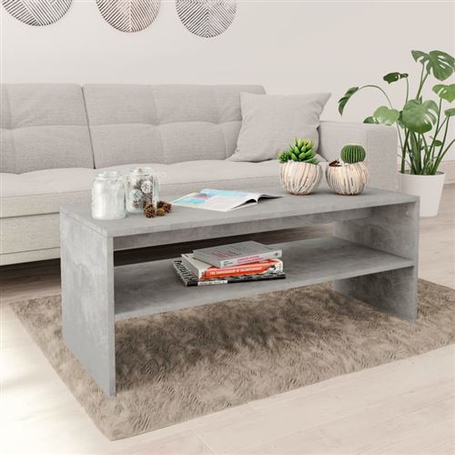 vidaXL Table basse Gris cement 100 x 40 x 40 cm Aggloméré