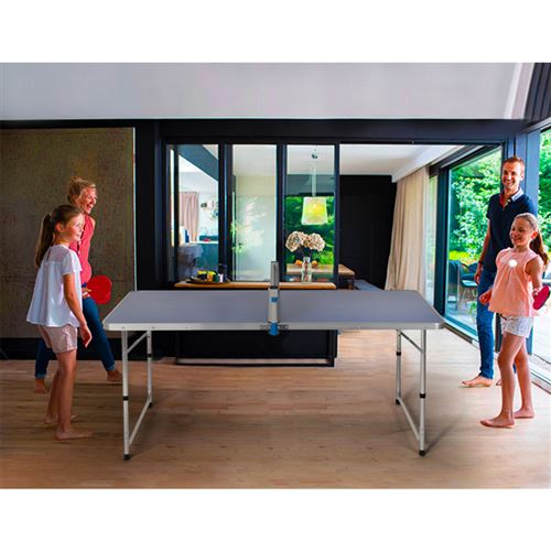table de ping-pong ouverte bleue pour ping-pong sans filet