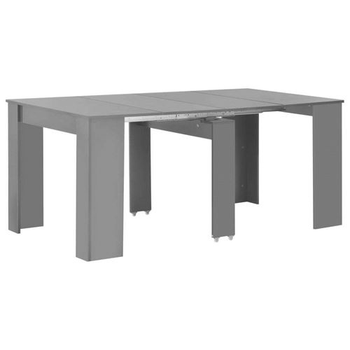 vidaXL Table à dîner extensible Gris brillant 175x90x75 cm