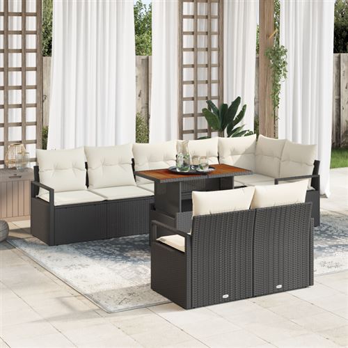 vidaXL Ensemble de canapé de jardin 9 pc 8-Nombre de places