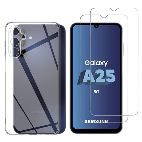 Coque Samsung Galaxy A25 5G Transparente avec Protection Écran en Verre  Trempé NORTHJO - Dealy