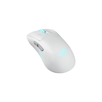 ASUS ROG Keris II Origin - Souris - ergonomique - optique - 7 boutons - sans fil, filaire - 2.4 GHz, USB 2.0, Bluetooth 5.1 - récepteur sans fil USB ROG Omni - blanc clair de lune - 1