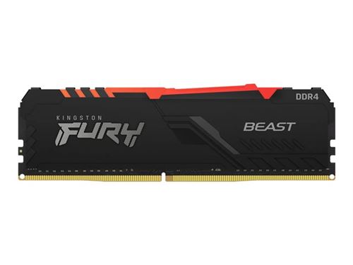Kingston FURY Beast RGB - DDR4 - kit - 32 Go: 4 x 8 Go - DIMM 288 broches - 3600 MHz / PC4-28800 - CL17 - 1.35 V - mémoire sans tampon - non ECC - noir