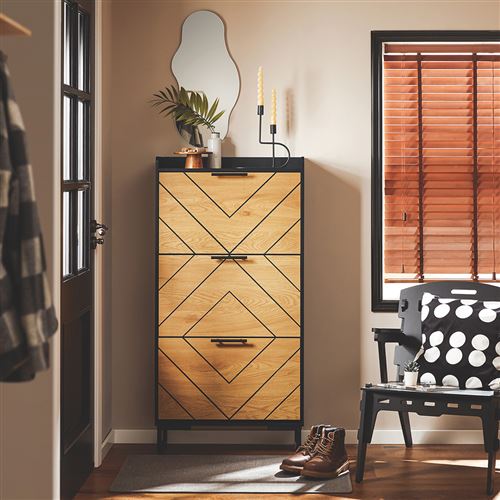 Non Communiqué Noir Sobuy Fsr164-Sch Meuble À Chaussures Armoire À Chaussures 3 Abattants Meuble D'entrée Meuble De Rangement À Chaussures Sur Pied