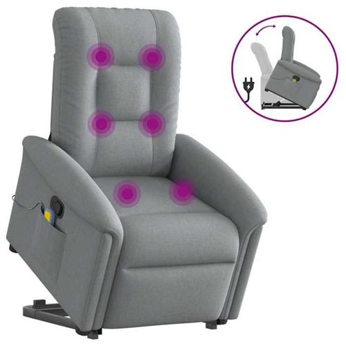 Vidaxl Gris/Clair Fauteuil De Massage, Relaxation Tissu - Image 2