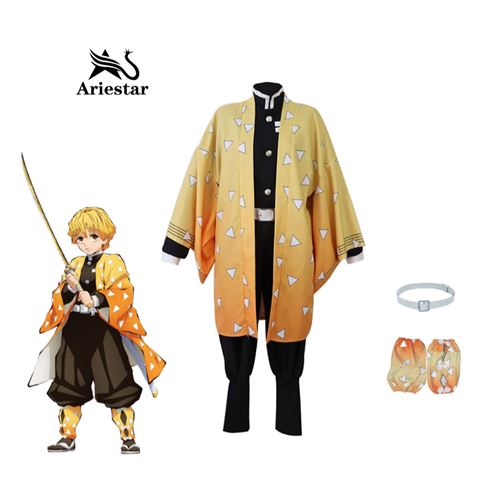 Ensemble déguisement garçon adulte Ariestar® costume Demon Slayer Kimetsu no Yaiba Zenitsu Agatsuma taille L cosplay anime Halloween