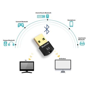 Adaptateur Bluetooth 5.0 Dongle USB, Mini Clé Bluetooth Récepteur Émetteur  Compatible avec Windows 10/8.1/8/7, Adaptateur Bluetooth pour Casques