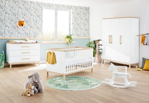 Pinolino Ensemble lit enfant commode &agrave; langer armoire 3 portes Light large