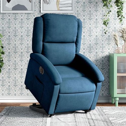 vidaXL stoel électrique réglable velours bleu