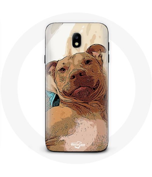 Coque pour Samsung Galaxy J7 2017 American Pit Bull Terrier Marron Maniacase