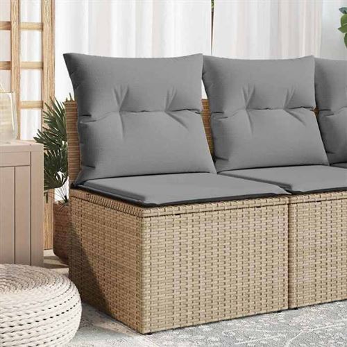 Vidaxl Beige Canapé D'angle Jardin Résine Tressée - Image 3