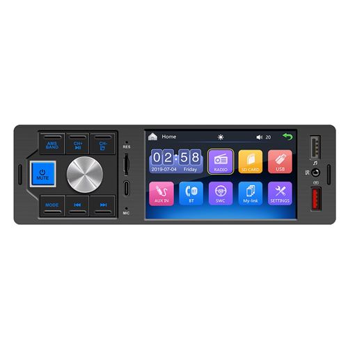 Radio De Voiture Bluetooth 4.0 Écran Tactile 4 Pouces MP5 Avec Télécommande YONIS
