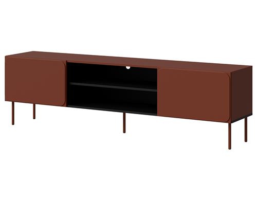 BEST MOBILIER Elvis - Meuble Tv 200 Cm - 2 Portes Et 2 Niches - Terracotta