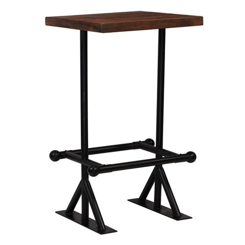 vidaXL Table de bar Bois de récupération massif Marron 60x60x107 cm