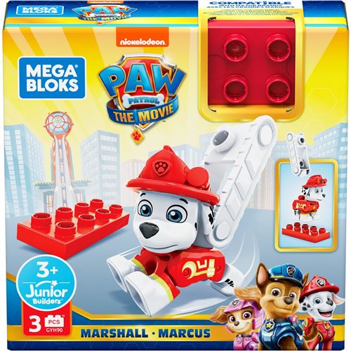 Mega Bloks - Paw Patrol The Movie - La Pat' Patrouille - GYH90 - Figurine à Construire 6cm + Accessoire - Marcus / Marshall