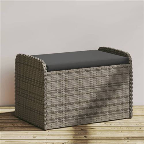Vidaxl Gris Banc De Rangement Résine - Image 3