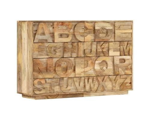 vidaXL Meuble alphabétique avec 6 tiroirs 120x35x79 cm Manguier massif