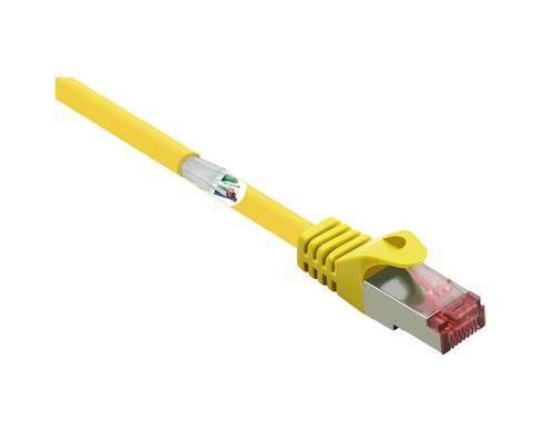 Renkforce RF-3432054 RJ45 Câble réseau, câble patch CAT 6 S/FTP 5.00 m jaune avec cliquet dencastrement, contacts dorés, ignifuge