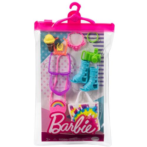 Barbie Fashion Storytelling pack - HBV43 - contient 11 accessoires style de festival de néon