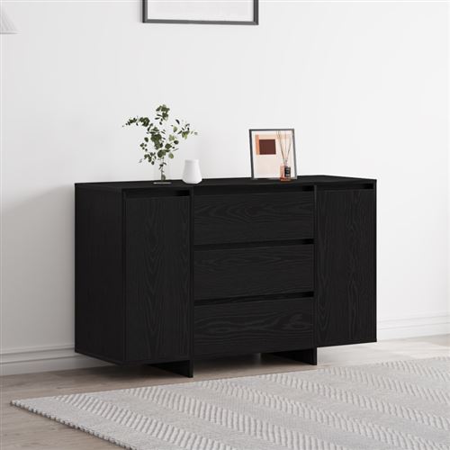 Non Communiqué Noir Buffet Chêne 120X41x75 Cm Bois D Ingénierie