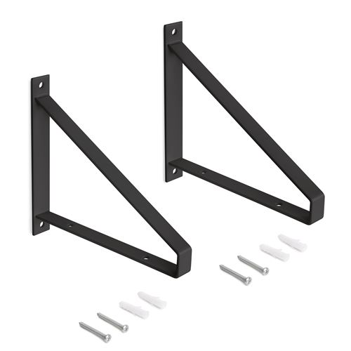 EMUCA - Supports pour étagères - Forme triangulaire - Acier - Noir - Image 3