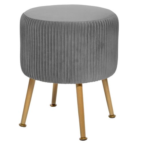Non Communiqué Gris Atmosphera Créateur D'intérieur - Tabouret Design En Velours Solaro 41Cm
