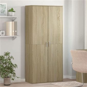 vidaXL Armoire à chaussures Chêne sonoma 80x39x178 cm Aggloméré, rangement de chaussures, armoire de rangement de 3276674 - 1