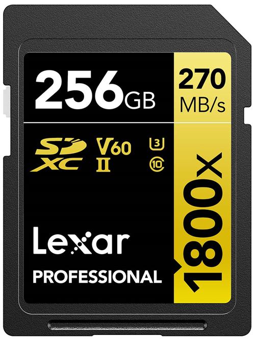 Carte mémoire SD Lexar SDXC 256 Go Noir