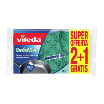 Vileda 139181 éponge Rectangulaire Microfibre Vert 3 pièce(s) - 1