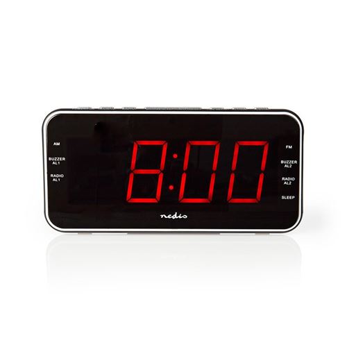 Radio-Réveil Numérique LED 1,8 FM 20 Présélections Snooze (rappel de réveil)