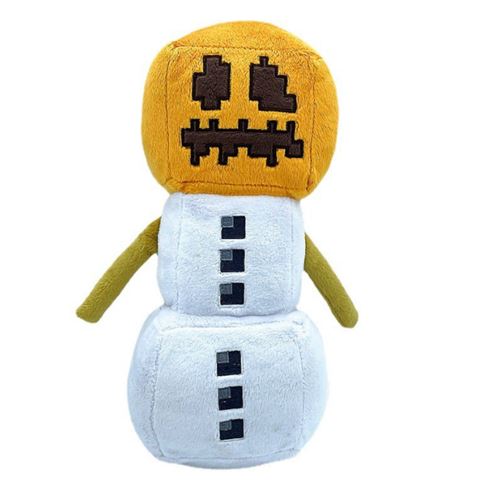 Peluche Minecraft Bonhomme de neige blanc/jaune 33cm