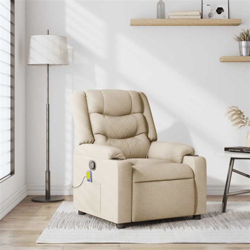 Non Communiqué Crème Fauteuil De Massage Inclinable Tissu