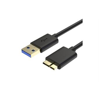 Cable USB 3.0 Mâle A vers Micro B pour Disque Dur WD My Passport/Elements/My Book/ Toshiba/Seagate/Hitachi - 1m Phonillico® - 1