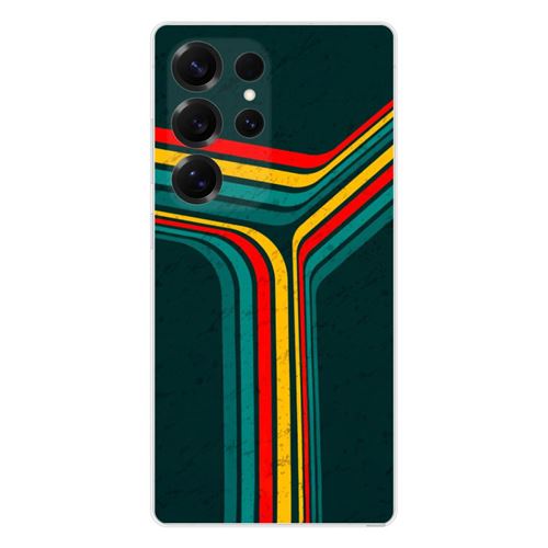 Coque en silicone imprimée compatible Samsung Galaxy S25 Ultra Retro lines