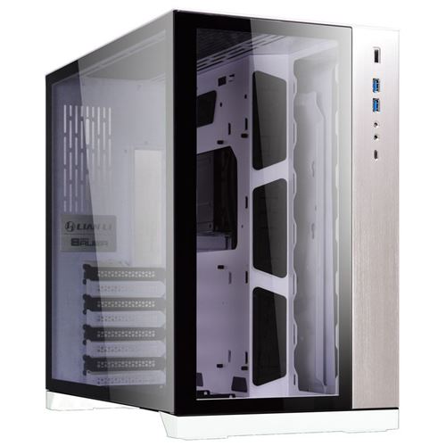 Lian Li PC-O11 Dynamic - Towermodel - uitgebreide ATX - zijpaneel met raam (gehard glas) - geen voeding - wit - USB/Audio