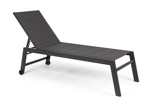 Bain de soleil coloris anthracite en aluminium - L 65 x P 200 x H102 cm -PEGANE-