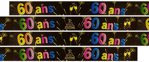 Bannière métallisée 60 Ans - 3,60 m